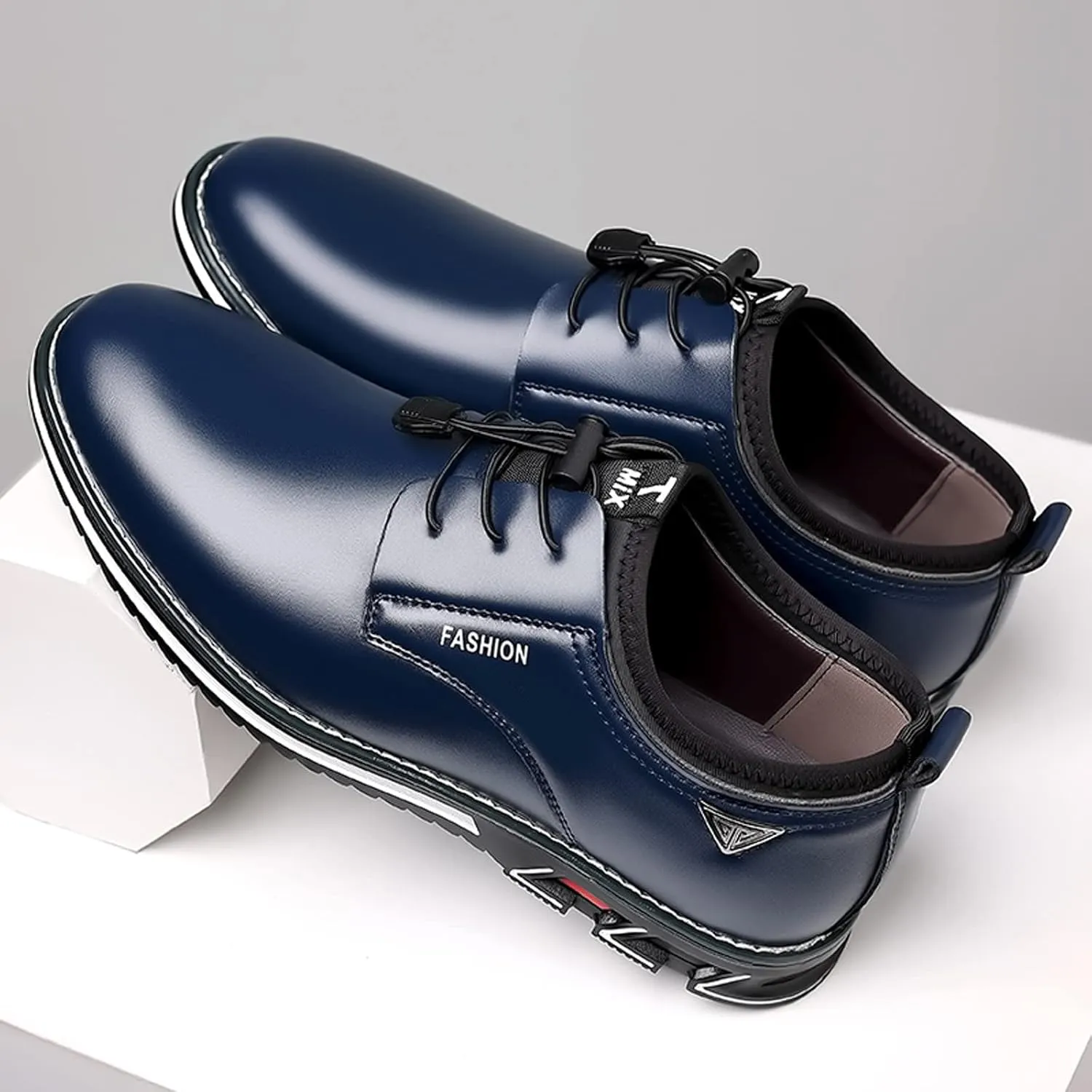 Fashion Style Men's Breathable Comfortable Business Lace Up Work Leisure Solid Color Leather Shoes Dress Boots