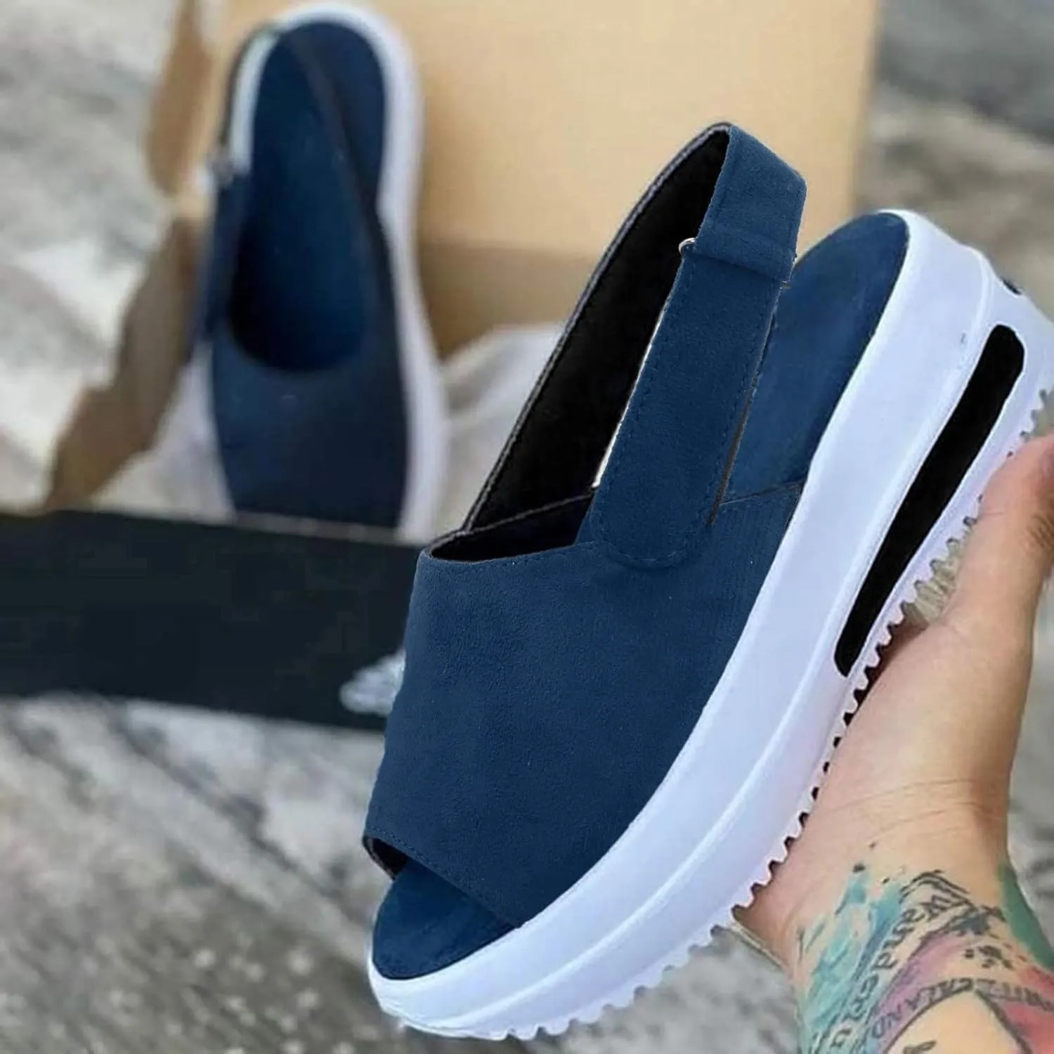 Flip Flops for Women,Dressy Summer Sandals 2023 Peep Toe Platform Sandals Shoes Wedges Ankle Buckle Ladies Flip Flops