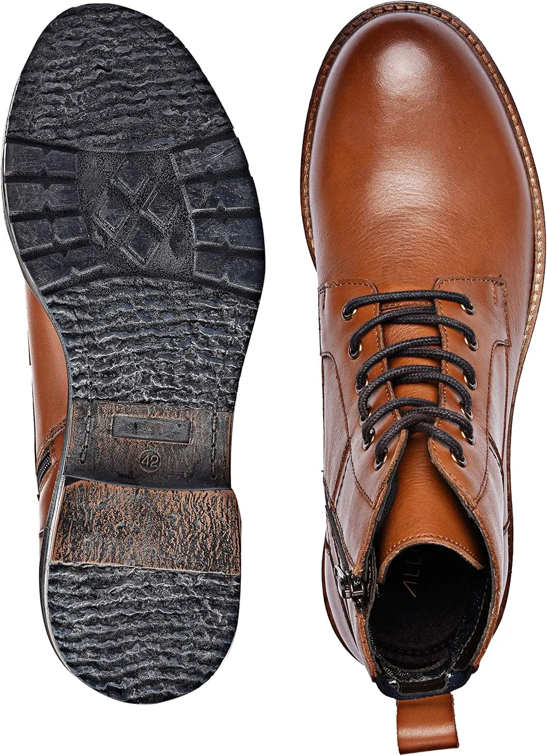 Gaetan | Genuine Leather Combat Boots | Rugged Casual Motorcycle Boots | Ankle Boots for Men | Lace-Up Boot | TPR Sole | Casual Winter Boot