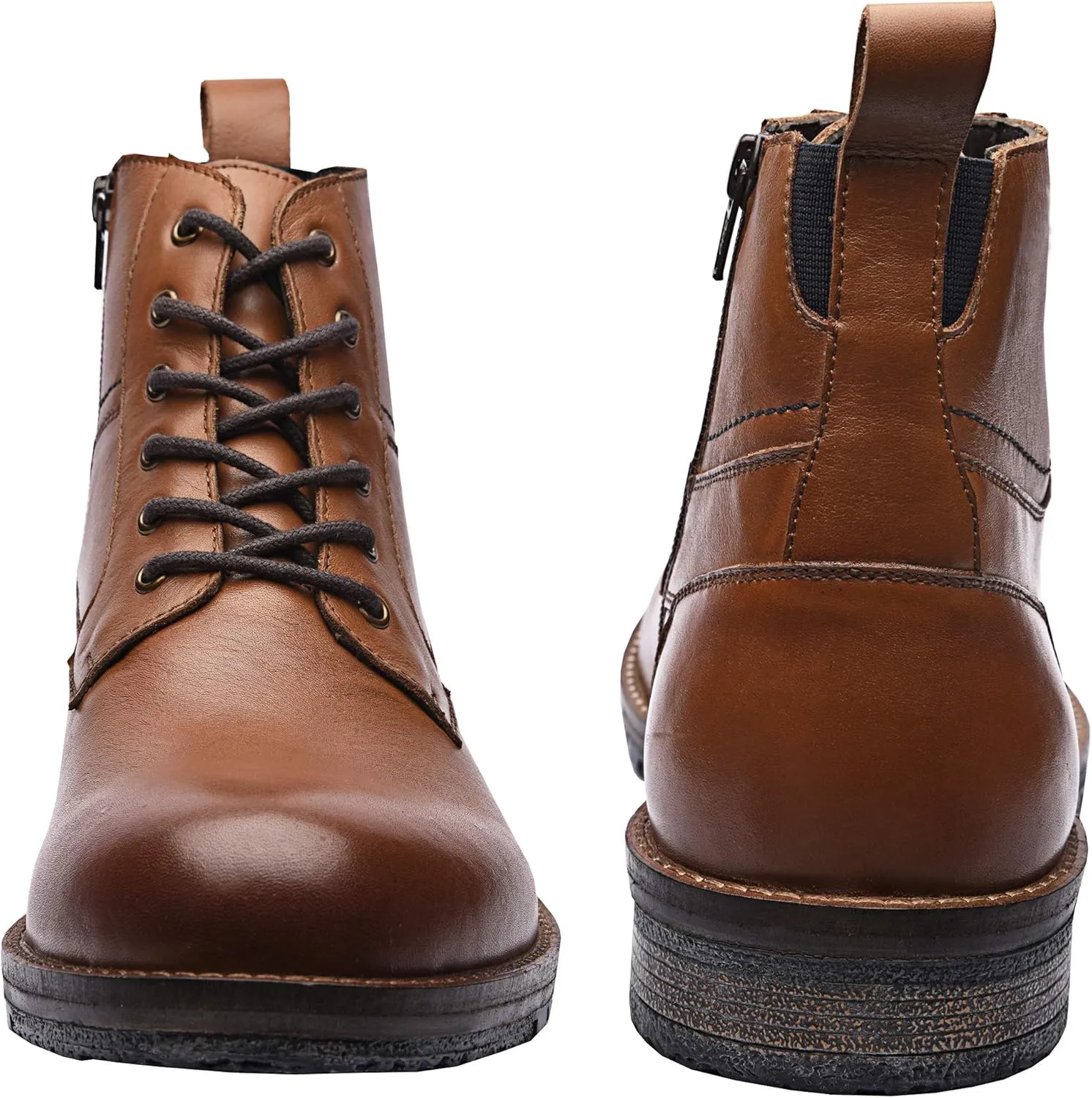 Gaetan | Genuine Leather Combat Boots | Rugged Casual Motorcycle Boots | Ankle Boots for Men | Lace-Up Boot | TPR Sole | Casual Winter Boot