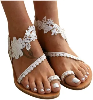 Gibobby Womens Sandals Dressy Strappy Flat Sandals Flip Flops Clip Toe T-Strap Beach Gladiator Sandal Shoes