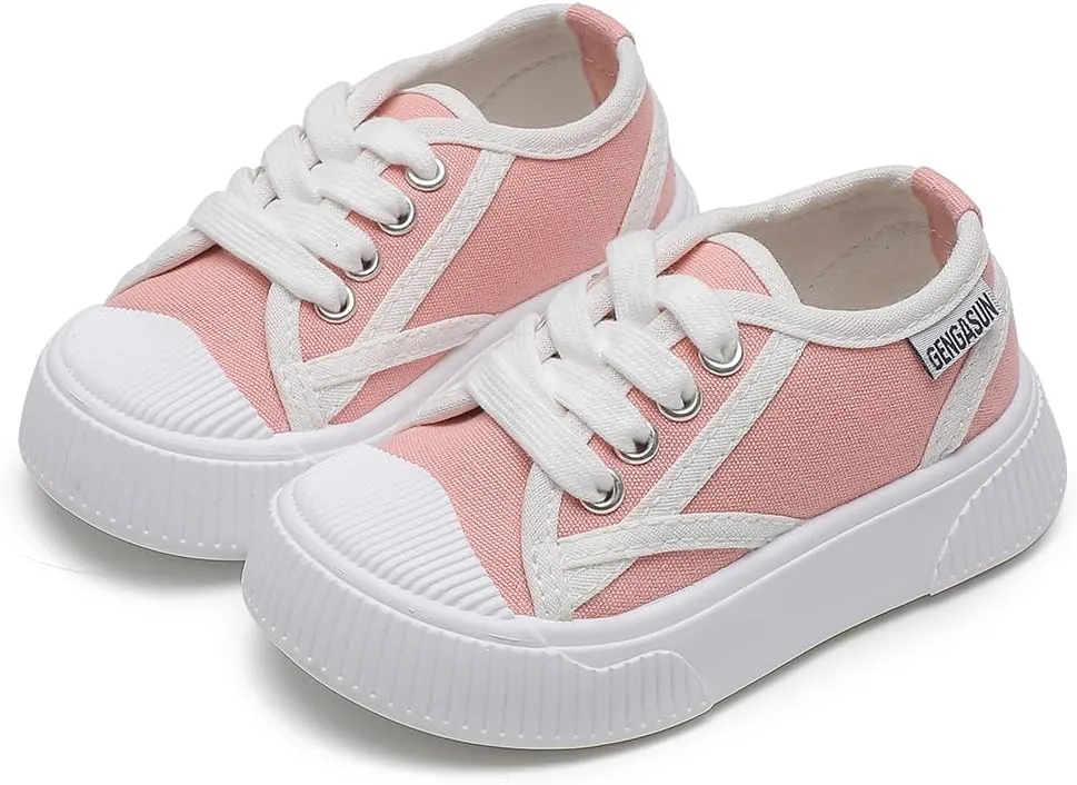 Girls Sneakers Kids High Top Casual Canvas Shoes with Hook & Loop Closure Gradient Color Pinky Heart