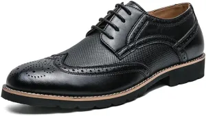 Handmade Mens Wingtip Oxford Shoes Brown Leather Brogue Men's Dress Shoes Classic Business Formal Shoes for Men Zapatillas Hombre