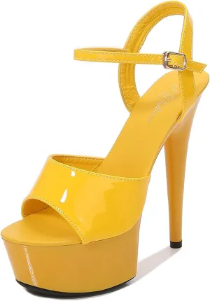 High Heels for Women Ankle Strap Platform Stiletto Heels Open Toe High Heel Sandals Buckle Party Dance Dressy Shoes