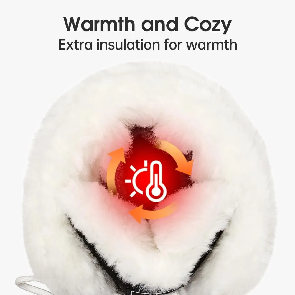 HOBIBEAR Womens Winter Boots Warm Faux Fur Lined Snow Boots Cold Weather Outdoor Shoes Water Resistant