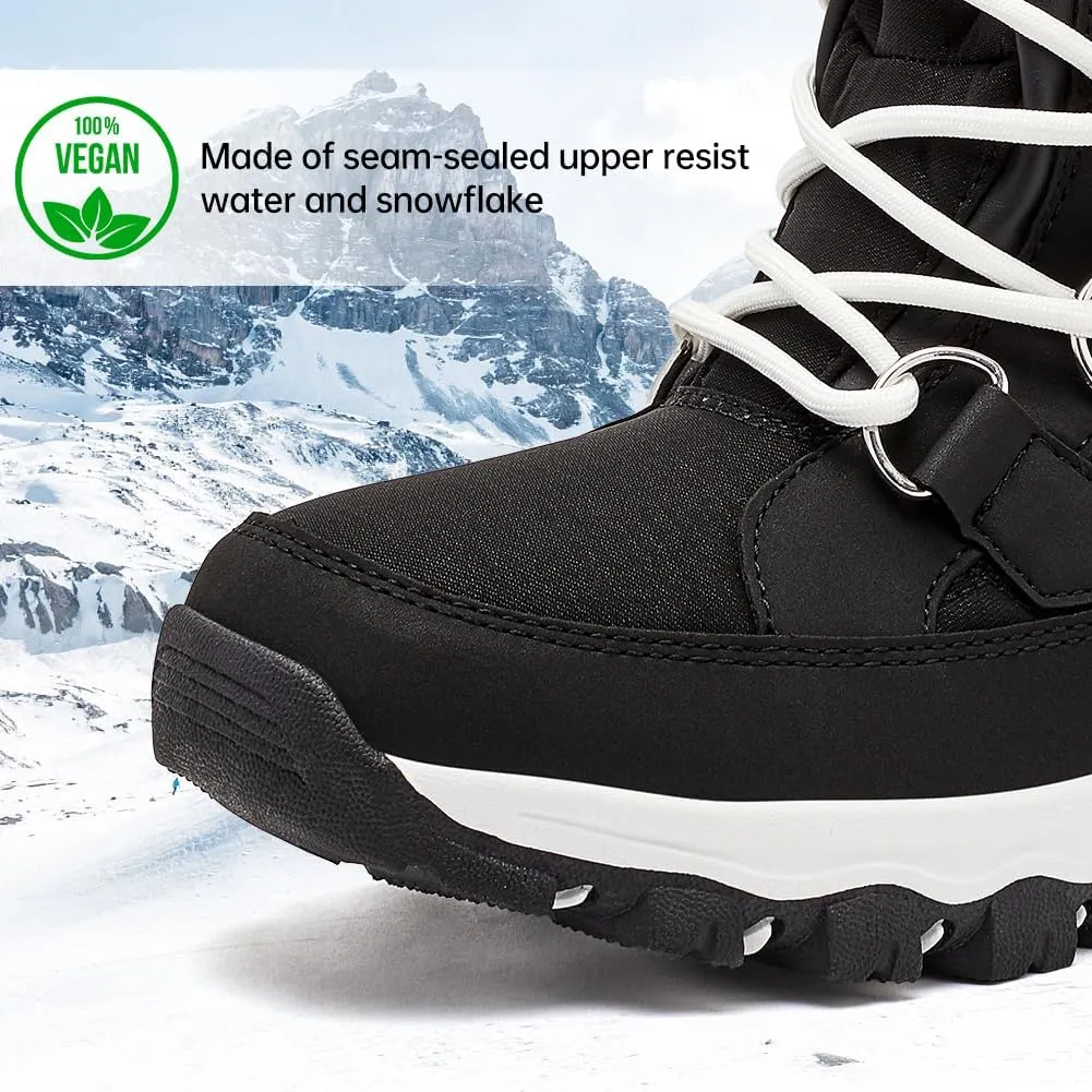 HOBIBEAR Womens Winter Boots Warm Faux Fur Lined Snow Boots Cold Weather Outdoor Shoes Water Resistant