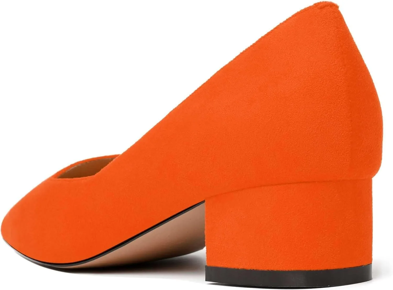 JUSTDANNI Womens Casual Suede Party Slip On Square Toe Fashion Chunky Low Heel Pumps Shoes 1.5 Inch