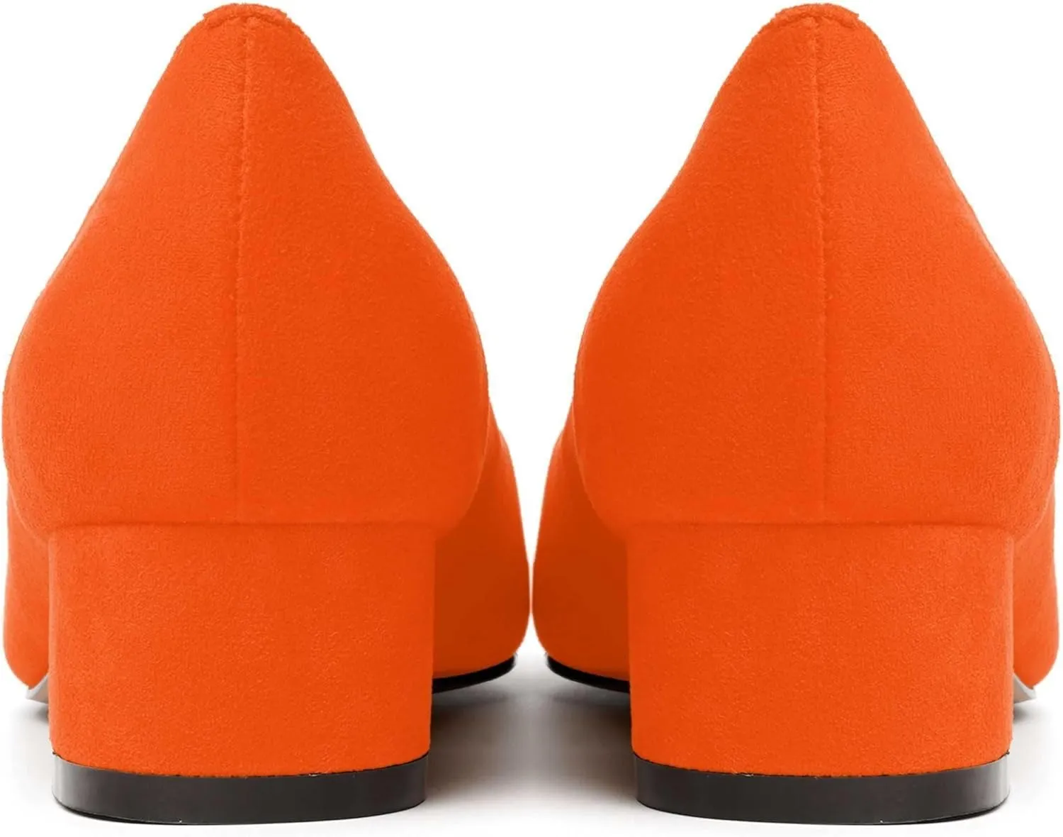 JUSTDANNI Womens Casual Suede Party Slip On Square Toe Fashion Chunky Low Heel Pumps Shoes 1.5 Inch