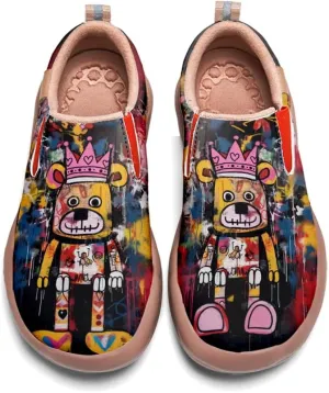 Kids Slip-on Loafers Boys Girls Comfortable Travel Shoes Lightweight Casual Walking Shoes Graffiti Art