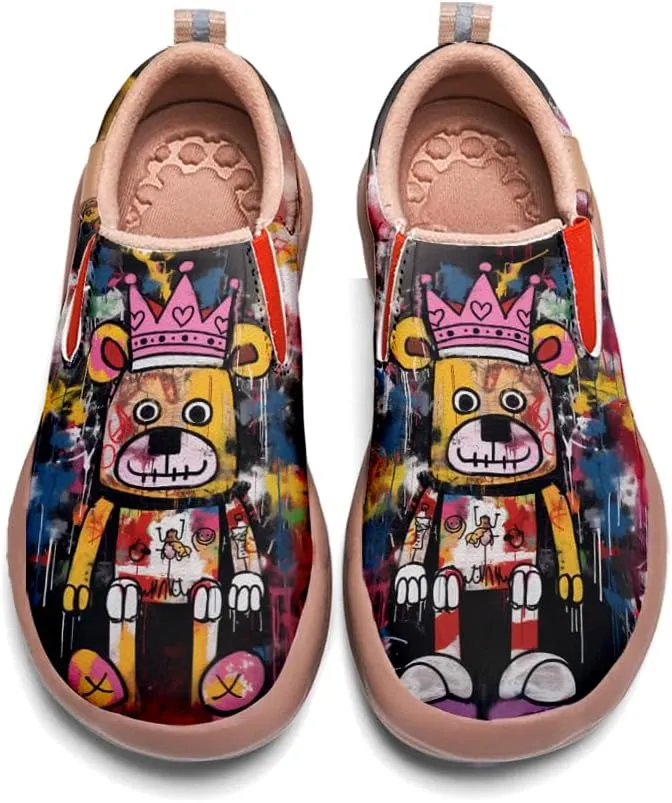 Kids Slip-on Loafers Boys Girls Comfortable Travel Shoes Lightweight Casual Walking Shoes Graffiti Art