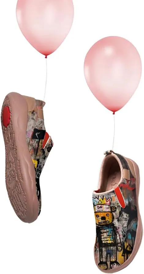 Kids Slip-on Loafers Boys Girls Comfortable Travel Shoes Lightweight Casual Walking Shoes Graffiti Art