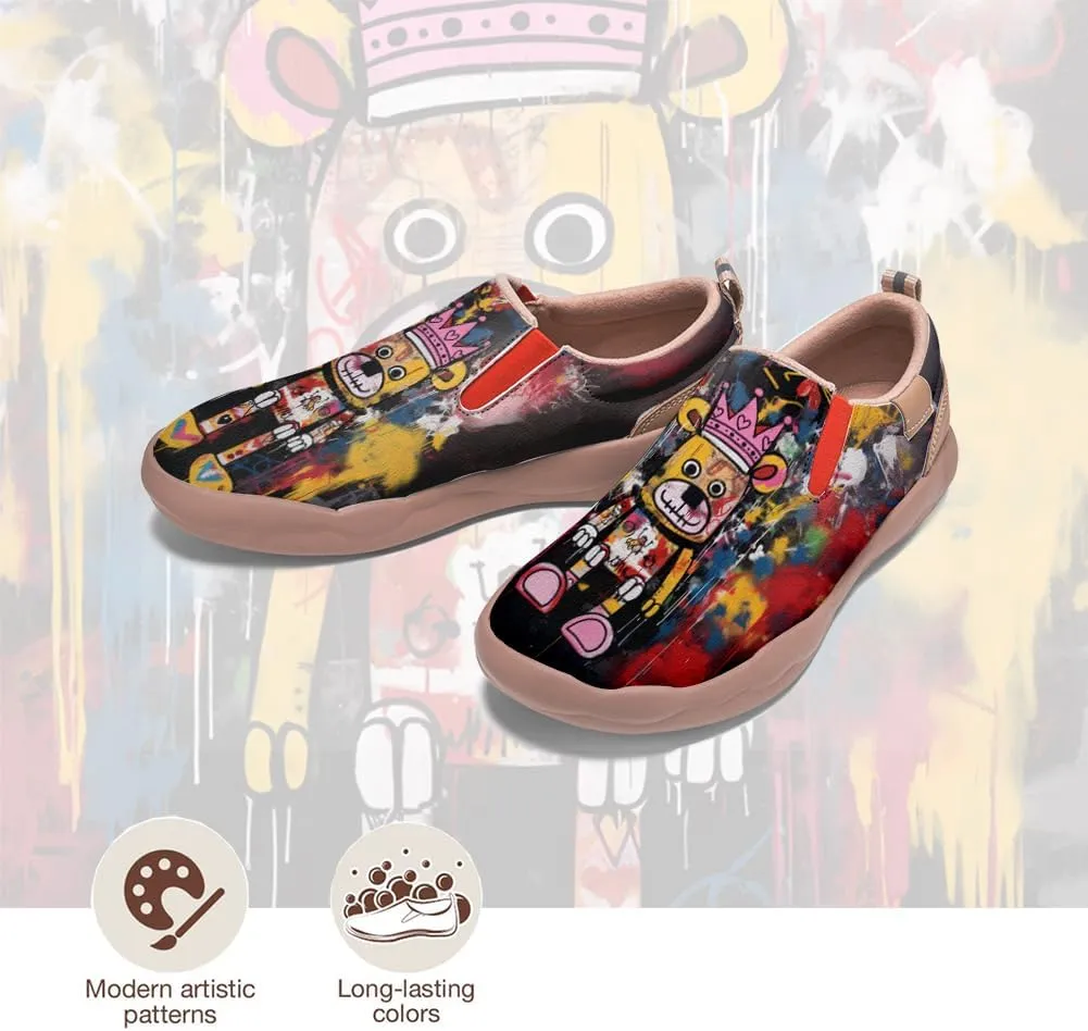 Kids Slip-on Loafers Boys Girls Comfortable Travel Shoes Lightweight Casual Walking Shoes Graffiti Art