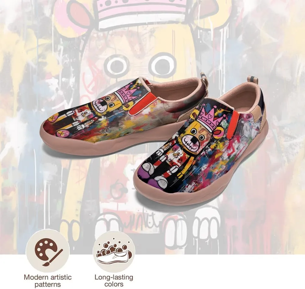 Kids Slip-on Loafers Boys Girls Comfortable Travel Shoes Lightweight Casual Walking Shoes Graffiti Art