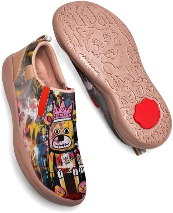 Kids Slip-on Loafers Boys Girls Comfortable Travel Shoes Lightweight Casual Walking Shoes Graffiti Art