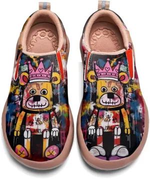Kids Slip-on Loafers Boys Girls Comfortable Travel Shoes Lightweight Casual Walking Shoes Graffiti Art