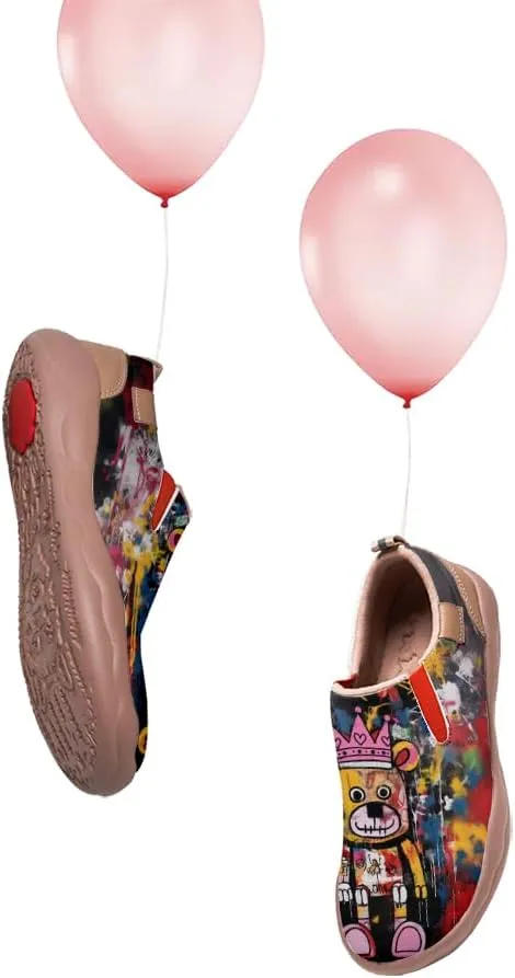 Kids Slip-on Loafers Boys Girls Comfortable Travel Shoes Lightweight Casual Walking Shoes Graffiti Art