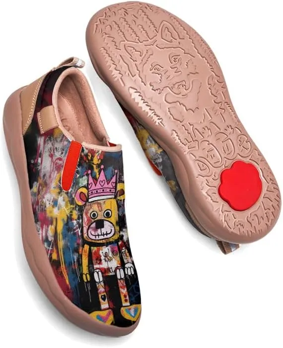 Kids Slip-on Loafers Boys Girls Comfortable Travel Shoes Lightweight Casual Walking Shoes Graffiti Art