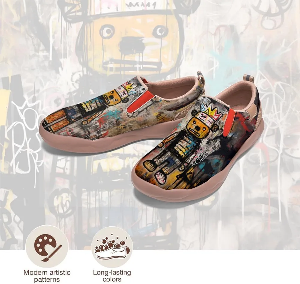 Kids Slip-on Loafers Boys Girls Comfortable Travel Shoes Lightweight Casual Walking Shoes Graffiti Art