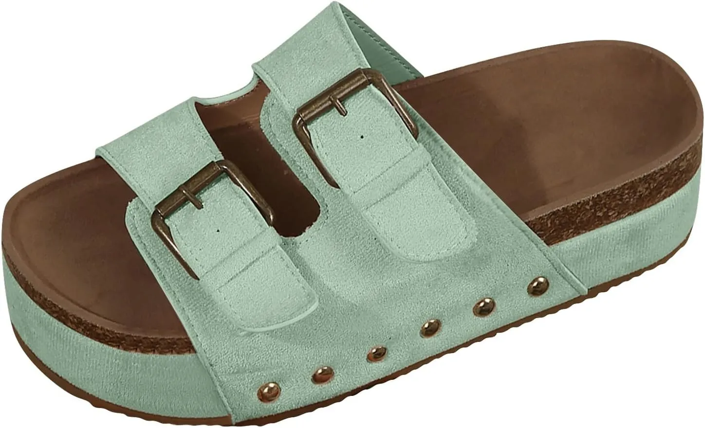 Leather Platform Sandals Women Casual Wedge Chunky Sandals Memory Foam Sandals Comfy Summer Walking Shoes2