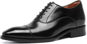 Leather Shoes for Mens Brown Leather Formal Casual Slip On Driving Shoes Business Men's Boat Casual Walking Shoes Handmade Moccasin Dress Shoes,Black,6.5US/38EU