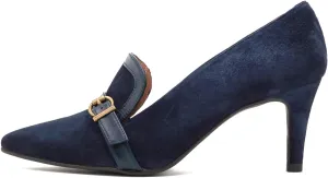 LEHOOR Women Low Kitten Heel Pumps Pointed Toe 3 inch Slip On Loafers Pump Buckle Straps Office Work Business Classic Stiletto Heels Dress Shoes Closed Toe Formal for Ladies Wedding Spring 4-13 M US