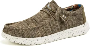 Mens Canvas Lightweight Soft Comfortable Lace-Up Loafers