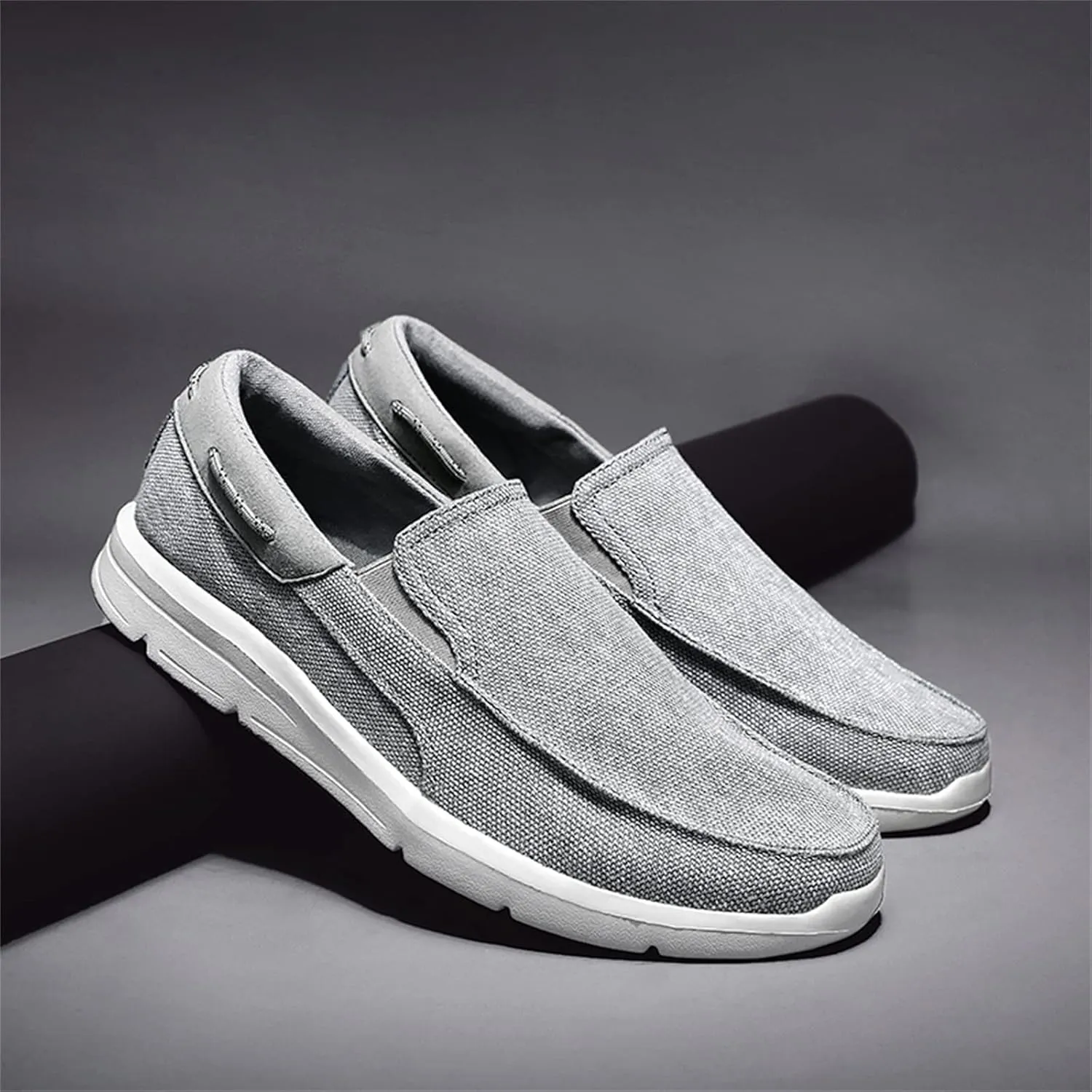 Men's Casual Canvas Shoes, Comfortable and Lightweight Lefu Shoes, one Foot Nail Board Shoes, Lightweight Walking Shoes
