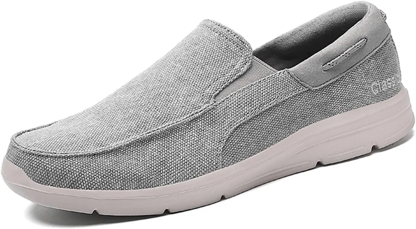 Men's Casual Canvas Shoes, Comfortable and Lightweight Lefu Shoes, one Foot Nail Board Shoes, Lightweight Walking Shoes