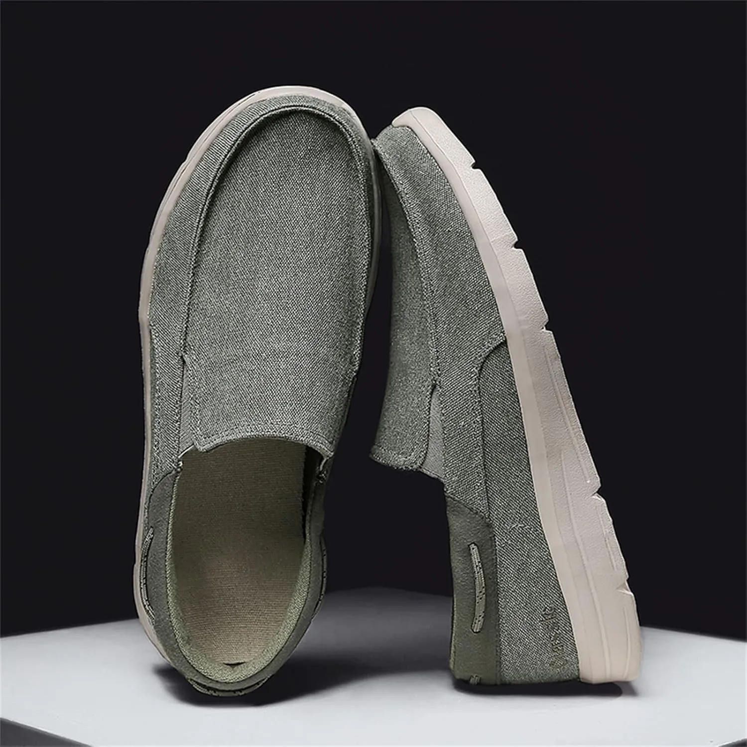 Men's Casual Canvas Shoes, Comfortable and Lightweight Lefu Shoes, one Foot Nail Board Shoes, Lightweight Walking Shoes