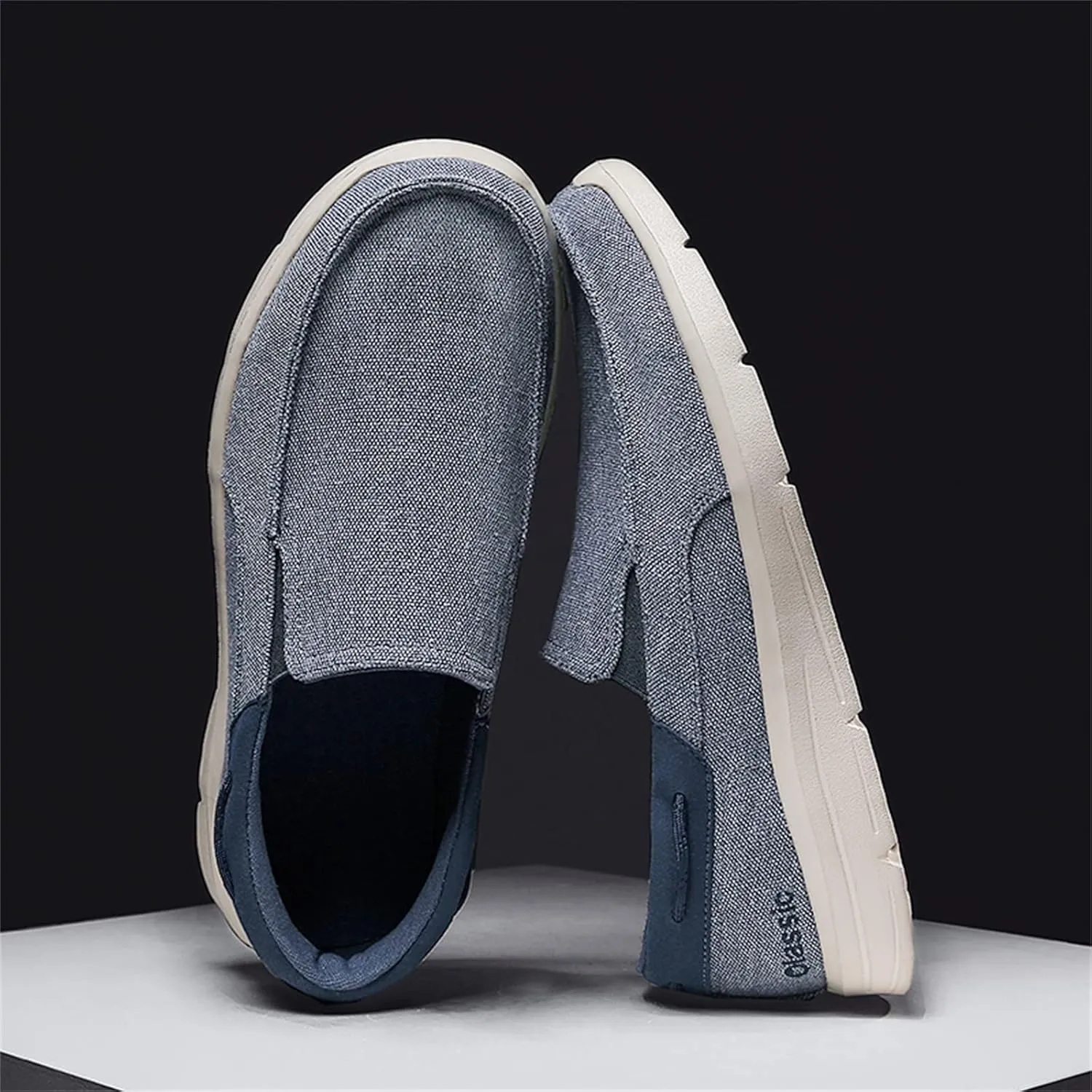 Men's Casual Canvas Shoes, Comfortable and Lightweight Lefu Shoes, one Foot Nail Board Shoes, Lightweight Walking Shoes