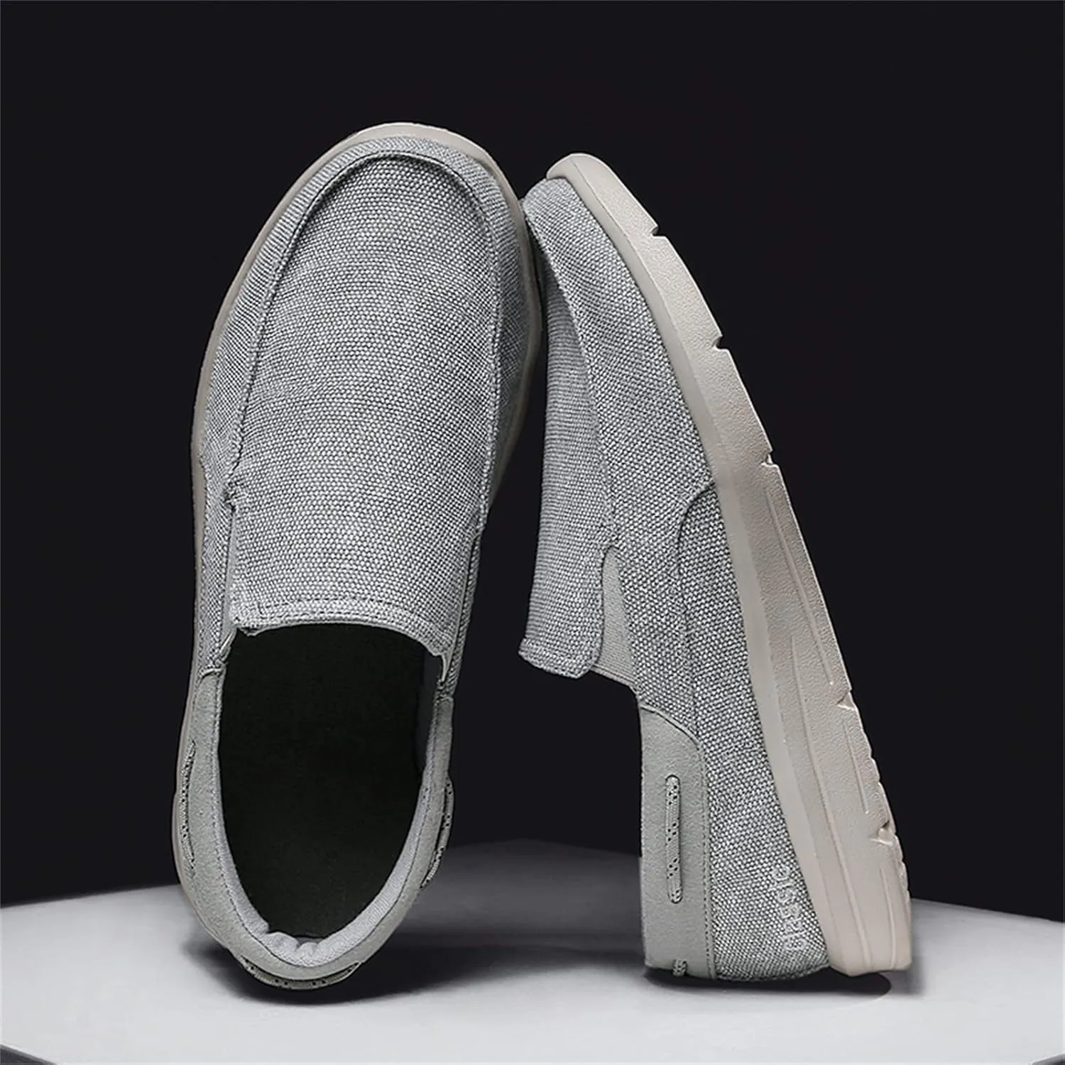 Men's Casual Canvas Shoes, Comfortable and Lightweight Lefu Shoes, one Foot Nail Board Shoes, Lightweight Walking Shoes