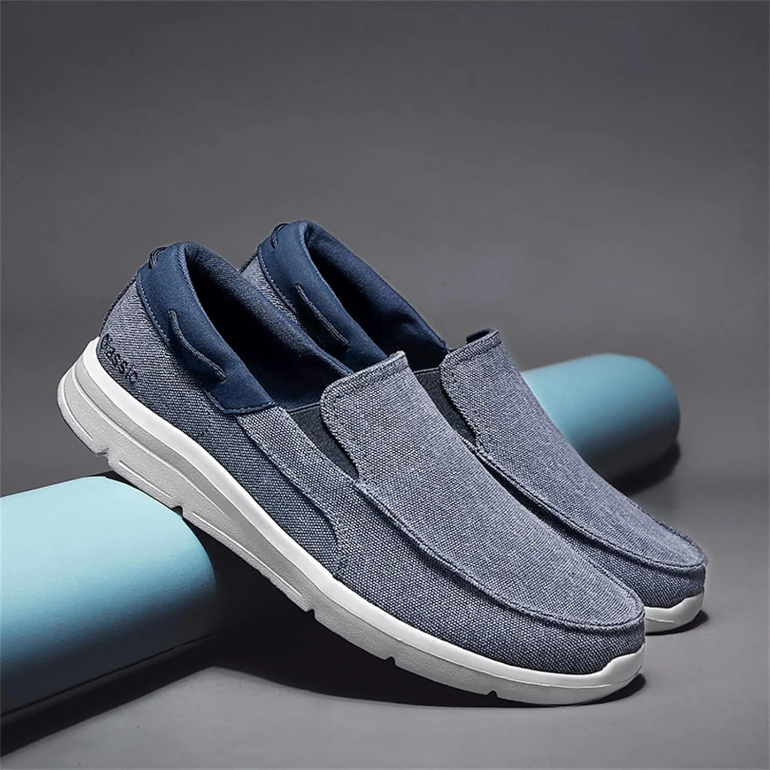 Men's Casual Canvas Shoes, Comfortable and Lightweight Lefu Shoes, one Foot Nail Board Shoes, Lightweight Walking Shoes