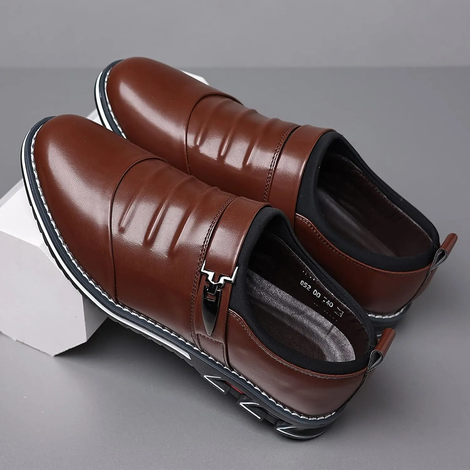 Men's Dress Shoes Brown Size 14 Fashion Style Men's Breathable Comfortable Business Lace Up Leisure Solid Color Leather Shoes Red Dress Shoes Mens