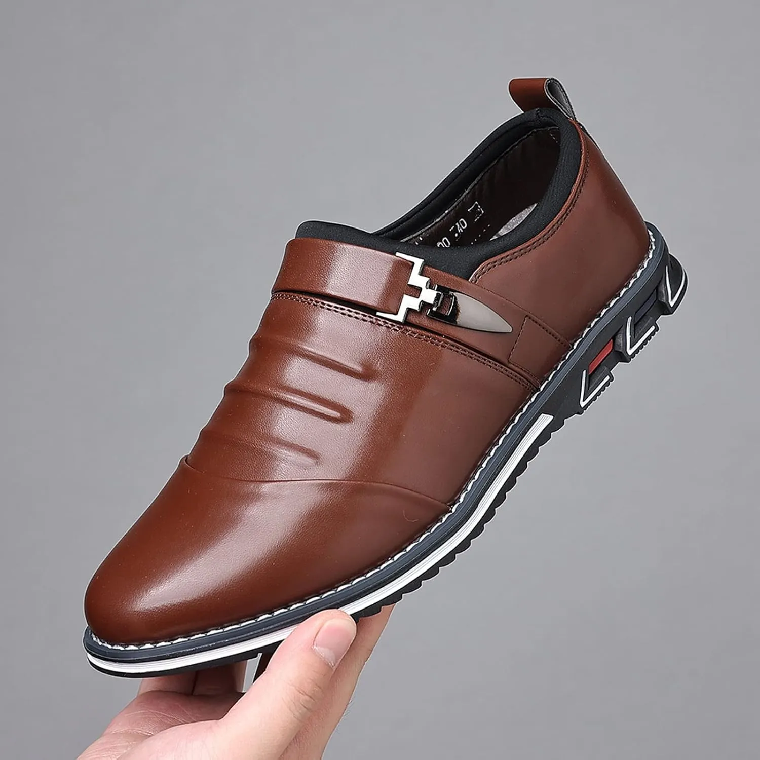 Men's Dress Shoes Brown Size 14 Fashion Style Men's Breathable Comfortable Business Lace Up Leisure Solid Color Leather Shoes Red Dress Shoes Mens