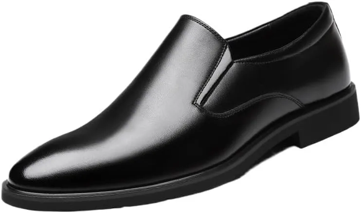 Men's Dress Shoes Business Classic Slip On Rubber Soft Sole Shoes Polished Craft Breathable Lining Dress Shoes
