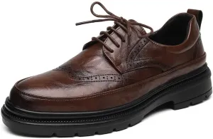 Mens Dress Shoes Handcrafted Mens Oxford Shoes Genuine Calfskin Leather Brogue Dress Shoes Black Classic Business Formal Shoes Man