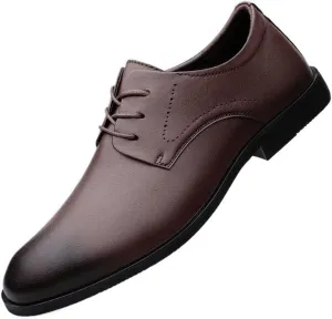 Mens Dress Sneakers All-Day Comfort Lace-up Leather Shoes Men’s Oxford Formal Shoes Leather Business Shoes(Brown,10)