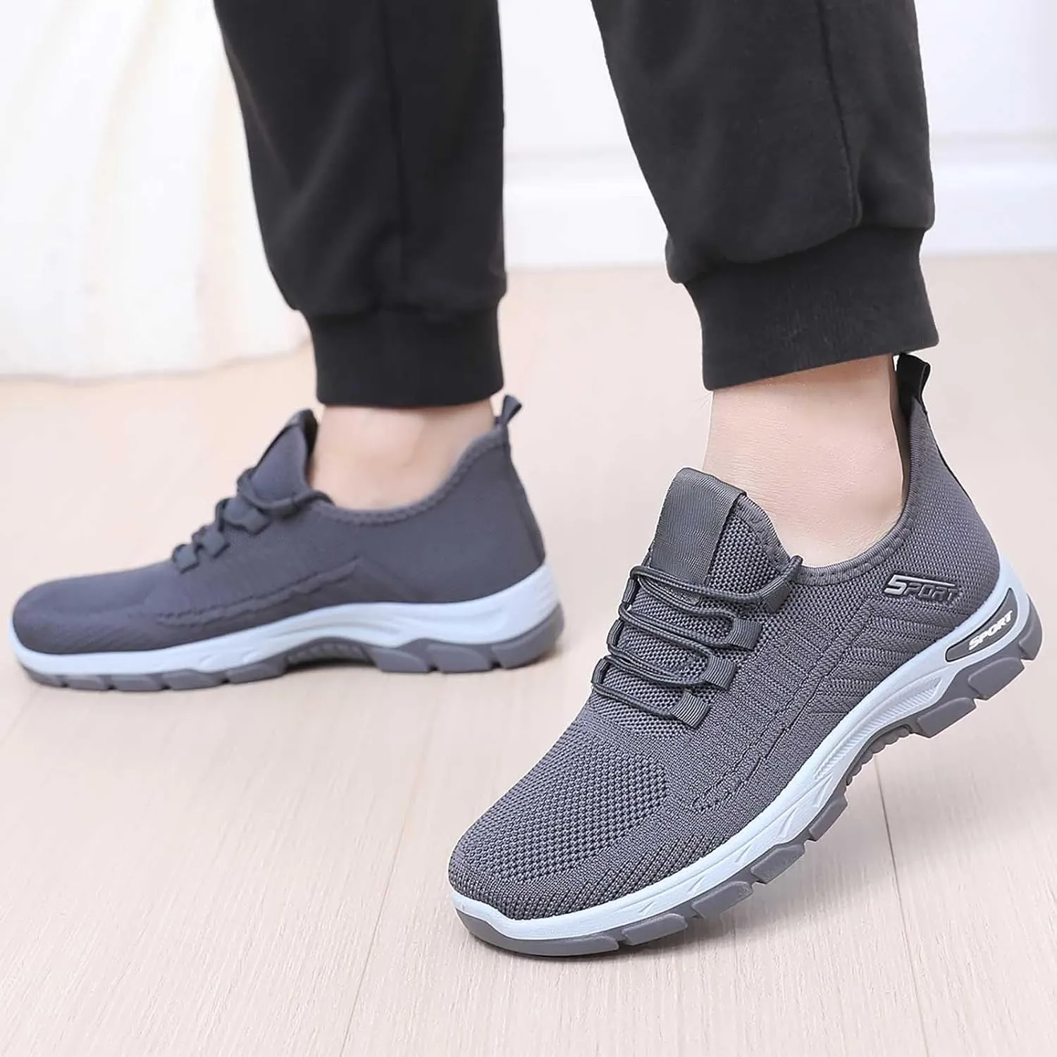 Men's Fashion Pure Color Cloth Casual Sports Shoes Breathable Non Slip Shoes Casual Sand