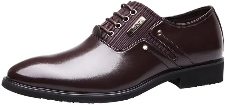 Men's Formal Wingtip Oxfords Handcrafted Genuine Leather with Cushioned Footbed and Slip-Resistant Rubber Sole