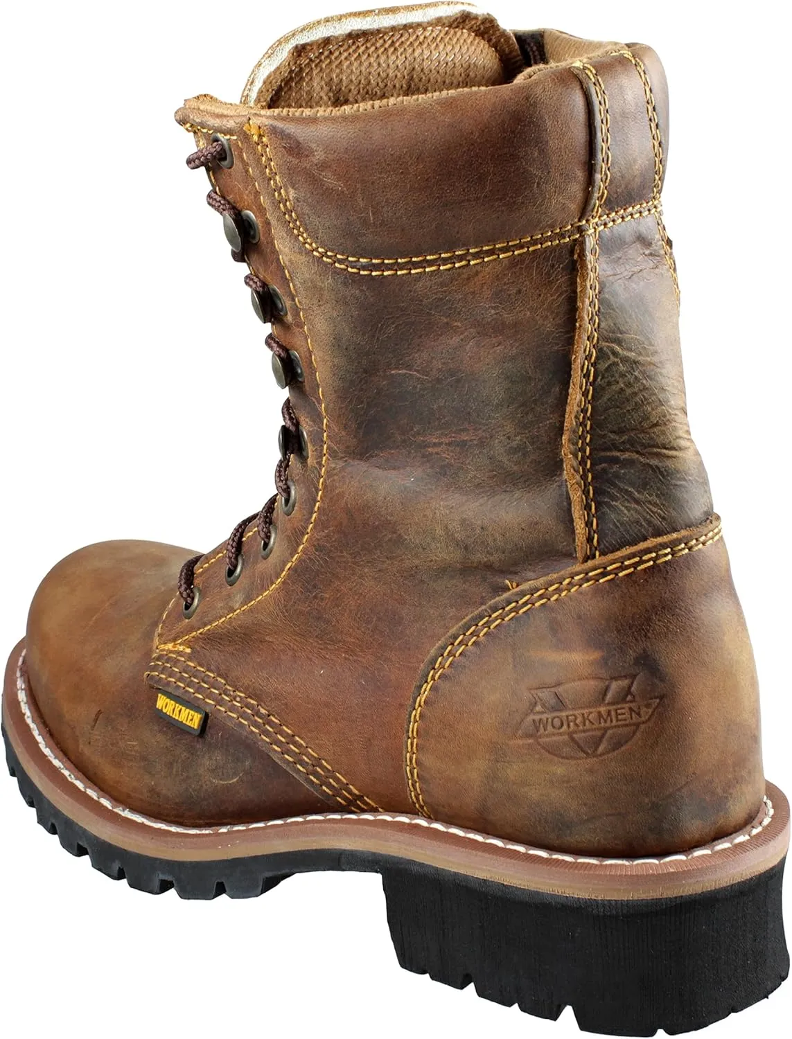 Men's Lace Up Combat Boots Genuine Leather Brown 902