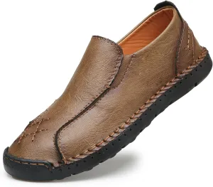 Men's Penny Loafers Leather Slip-On Loafers Casual Walking Driving Shoes Handcrafted Comfort Moccasins