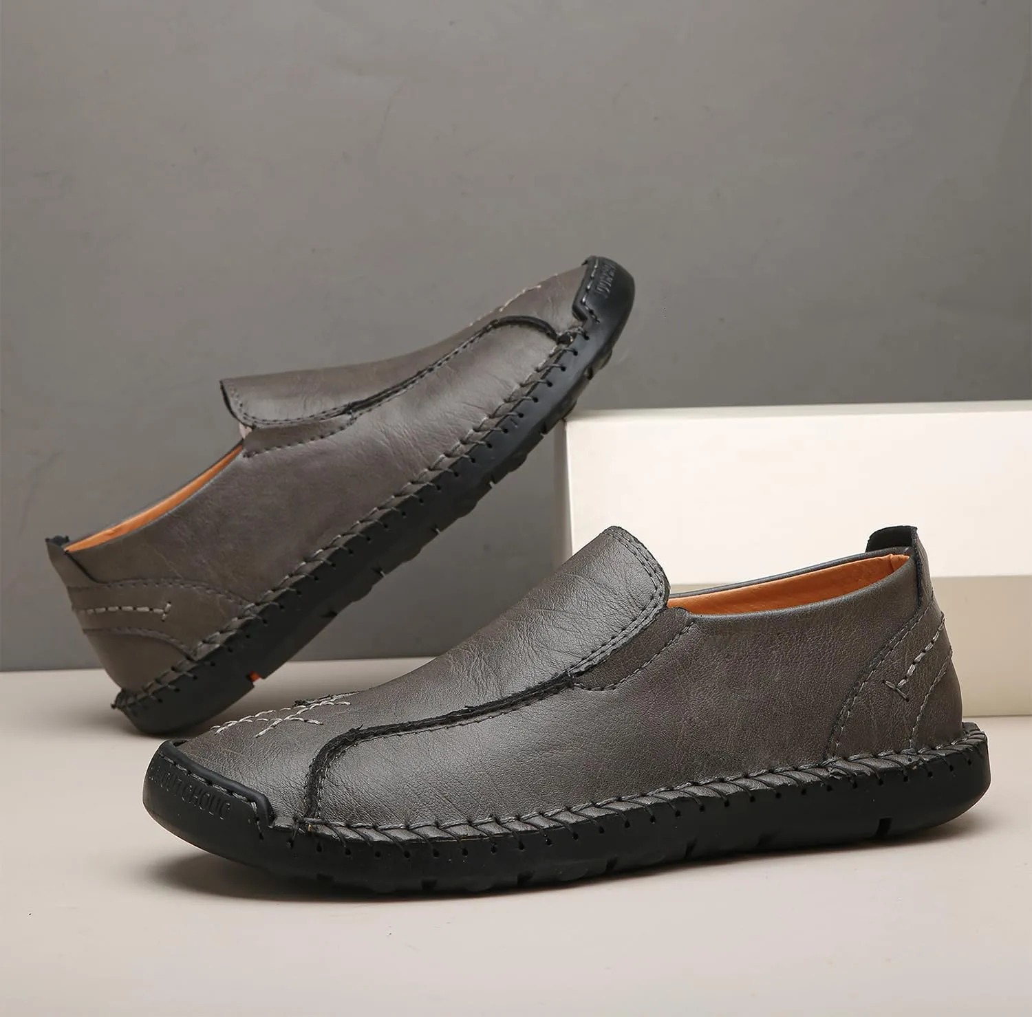 Men's Penny Loafers Leather Slip-On Loafers Casual Walking Driving Shoes Handcrafted Comfort Moccasins