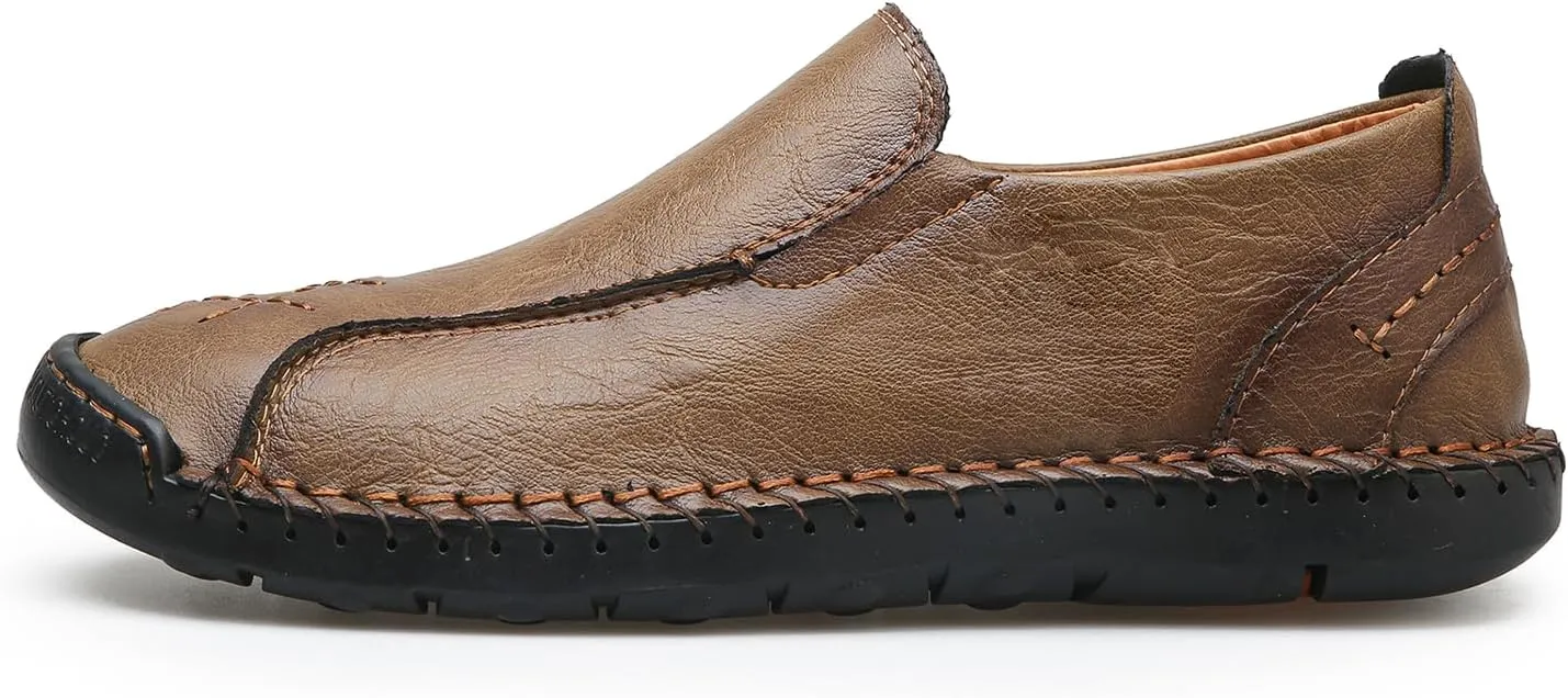 Men's Penny Loafers Leather Slip-On Loafers Casual Walking Driving Shoes Handcrafted Comfort Moccasins