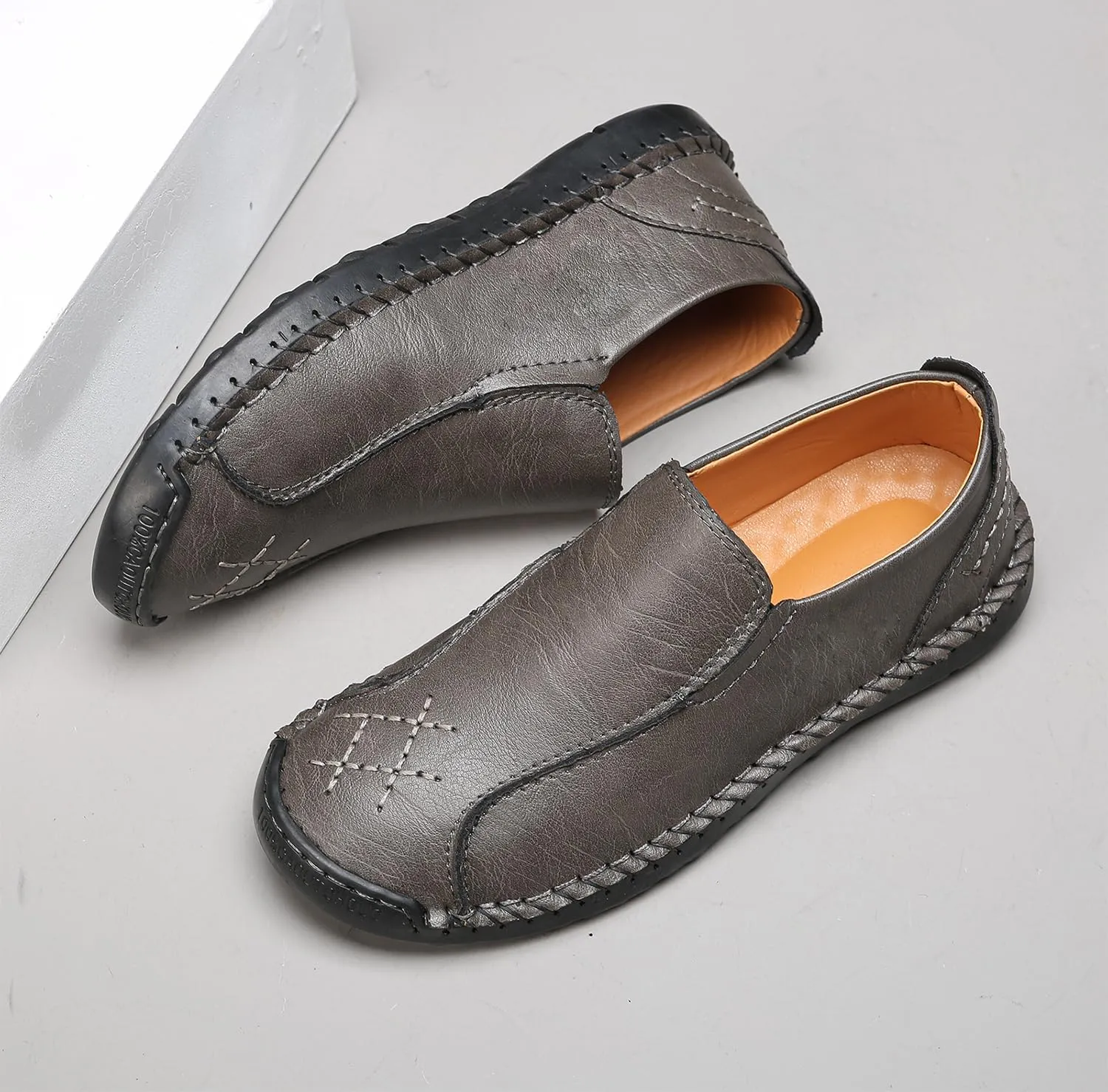 Men's Penny Loafers Leather Slip-On Loafers Casual Walking Driving Shoes Handcrafted Comfort Moccasins