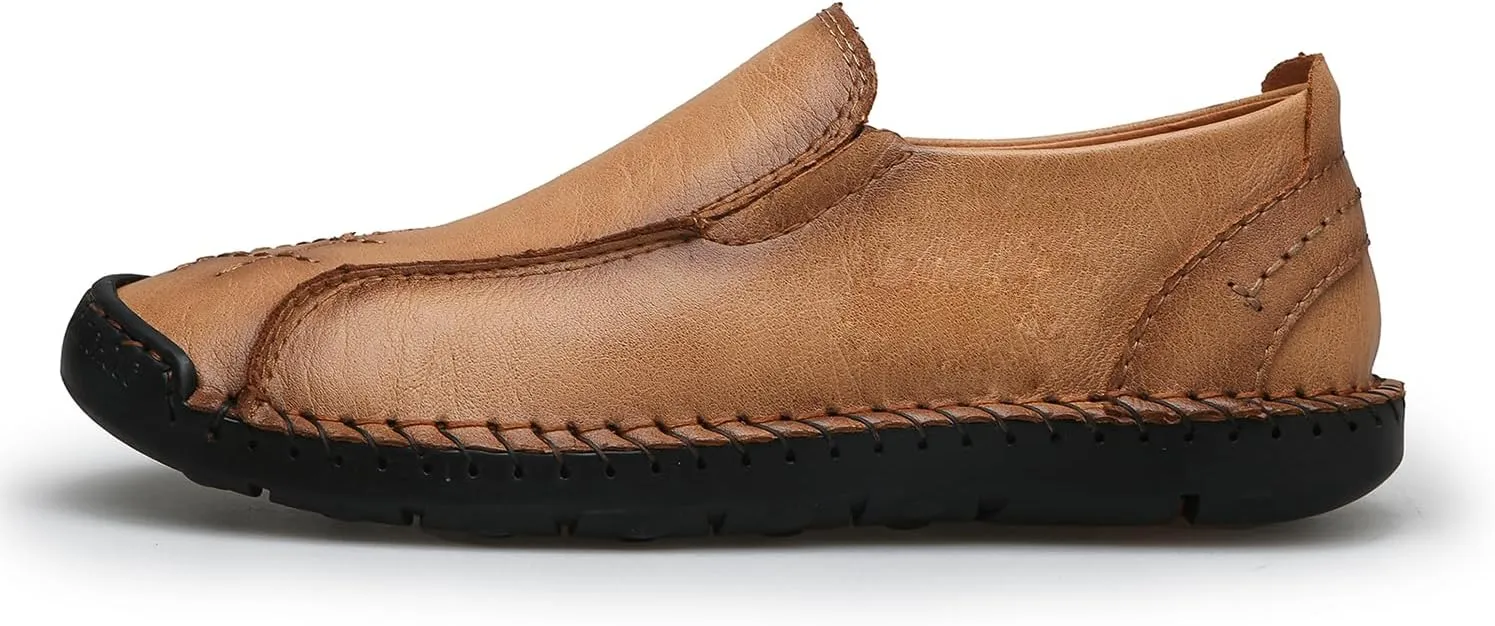 Men's Penny Loafers Leather Slip-On Loafers Casual Walking Driving Shoes Handcrafted Comfort Moccasins