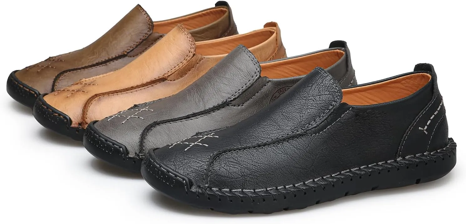 Men's Penny Loafers Leather Slip-On Loafers Casual Walking Driving Shoes Handcrafted Comfort Moccasins