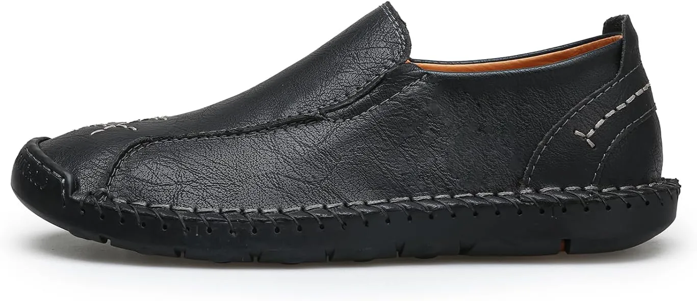 Men's Penny Loafers Leather Slip-On Loafers Casual Walking Driving Shoes Handcrafted Comfort Moccasins