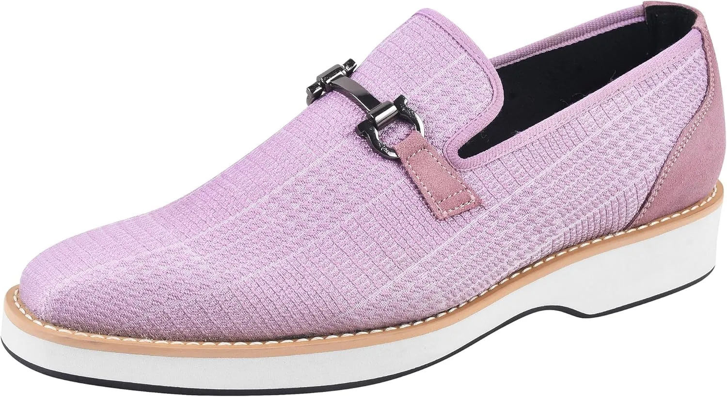 Mens Prom Shoes - Mens Tuxedo Canvas Textile and Suede Leather Noble Loafers and Slip On Wedding Party Shoes