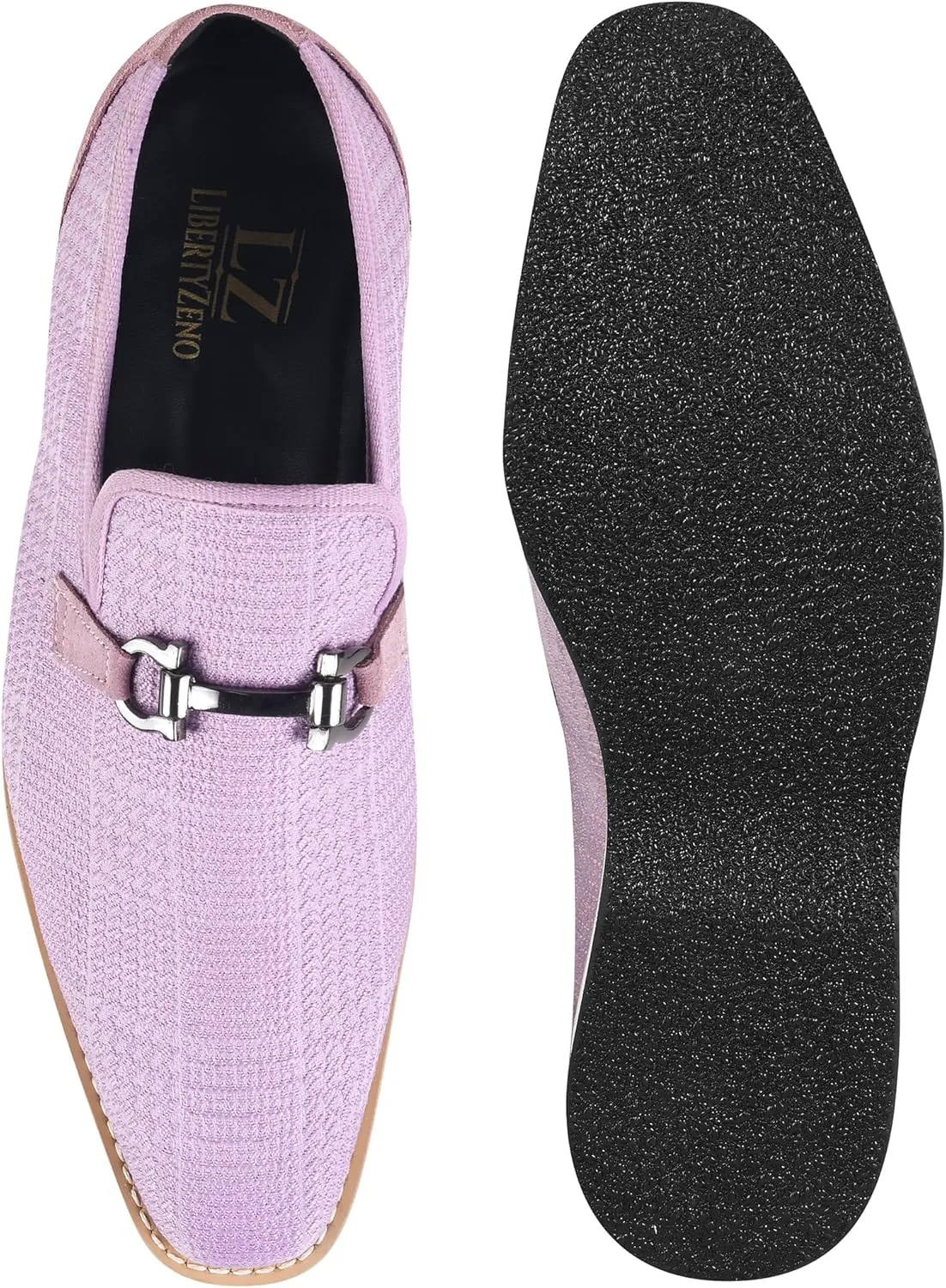 Mens Prom Shoes - Mens Tuxedo Canvas Textile and Suede Leather Noble Loafers and Slip On Wedding Party Shoes