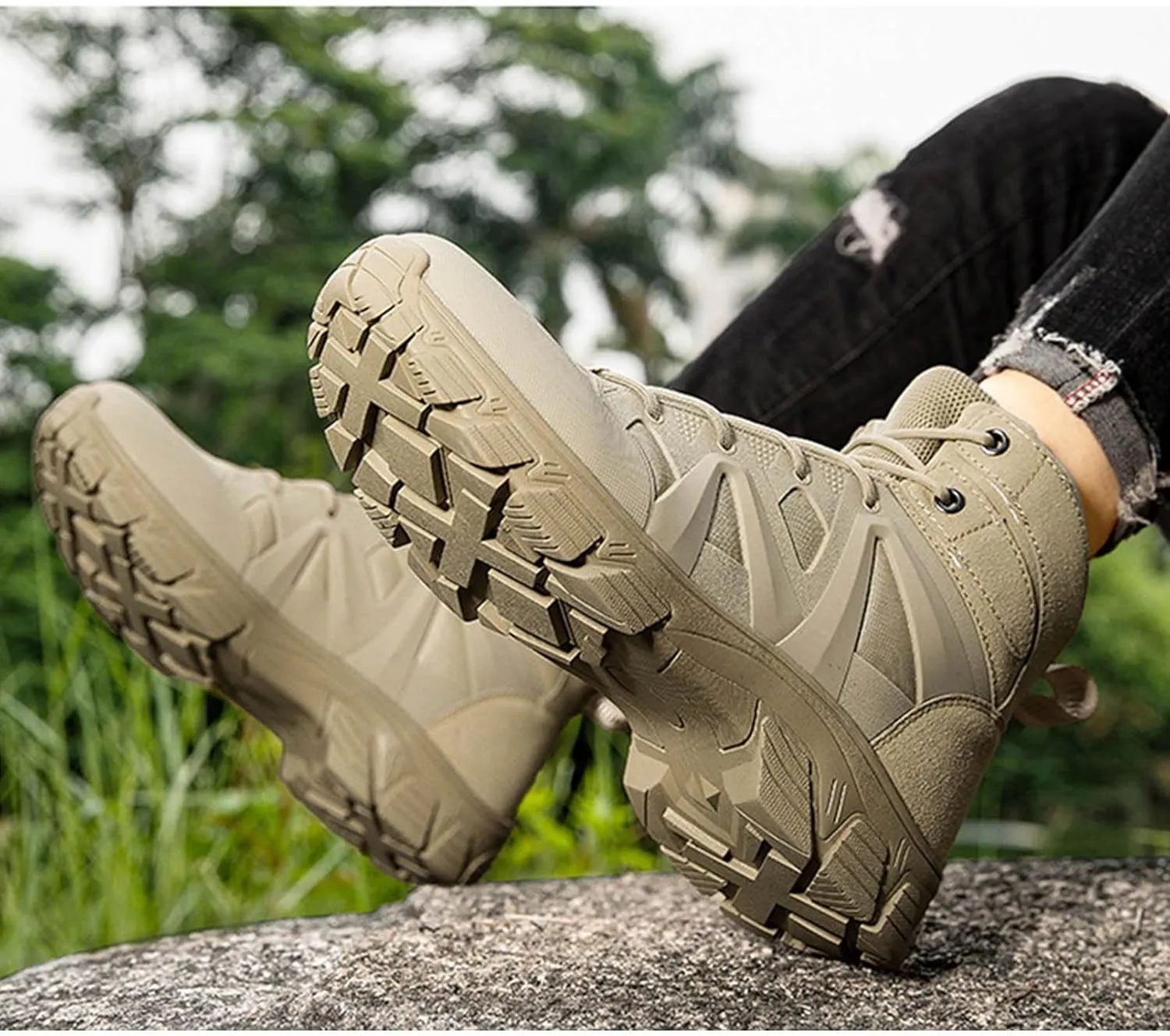 Mens Tactical Boots 6 Inches Lightweight Military Combat Boots Work army boots for men